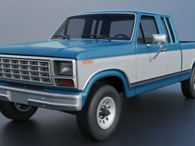 Pickup Truck F-150 SuperCab 1981 3D print model