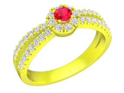 A5354 Fashion Diamond Women Ring 3D print model