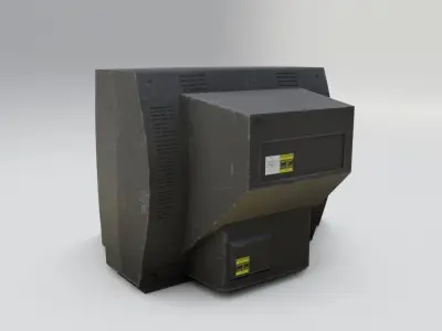 retro tv set with 2k pbr textures Low-poly 3D model