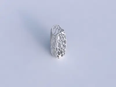 Vase double arc hexagon with twisted organic lattice 3D print model