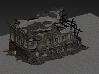 ruin model destroyed building 3D model