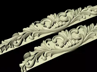 Central decor ornament for furniture 3D model 1024