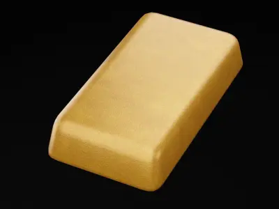 Gold Ingot Low-poly 3D model