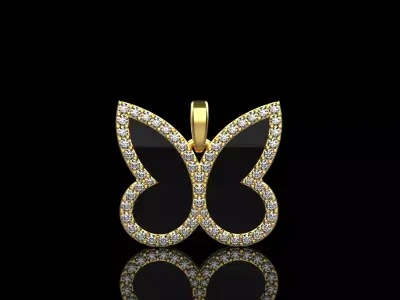 Enamel butterfly pendant with gems  model  1005 3D print model