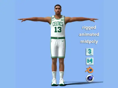 T-Pose rigged Malcolm Brogdon Boston Celtics NBA 3D model