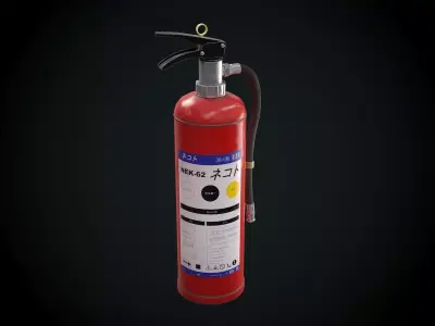 Japanese Fire extinguisher for Games Low-poly 3D model