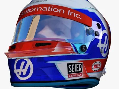 Grosjean helmet 2018 Low-poly 3D model