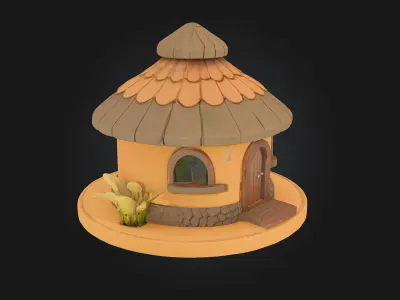 Cozy Hut  Handcrafted Rustic Shelter 3D Model 3D model