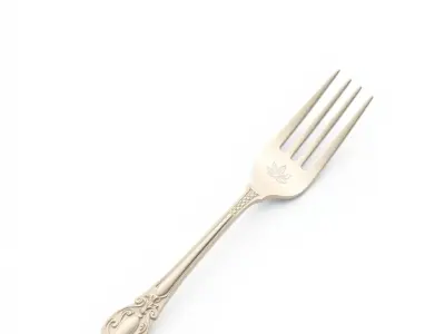 Elegant Floral Fruit Fork D Model Pack Low-poly 3D model