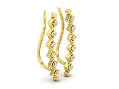 Diamond Crawler Climber Earrings for woman 3D print model