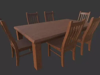 Dinning Table Low-poly 3D model