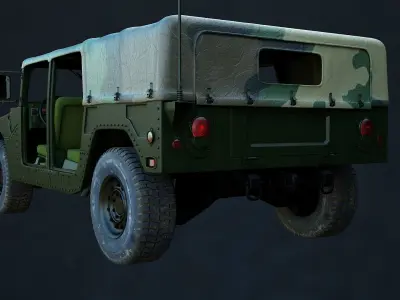 Hummer h1 - military Low-poly 3D model