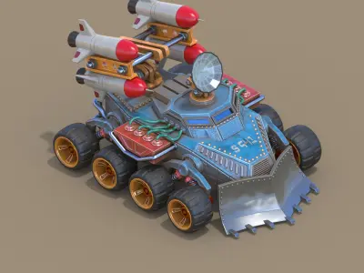 Missile system unit for RTS game 3D model