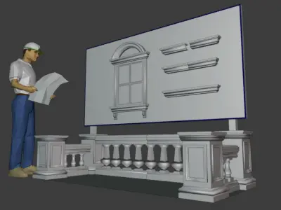 construct 3D window Free 3D model