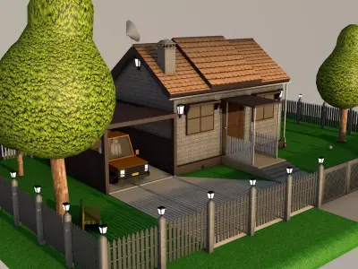 Cartoon House 3D model