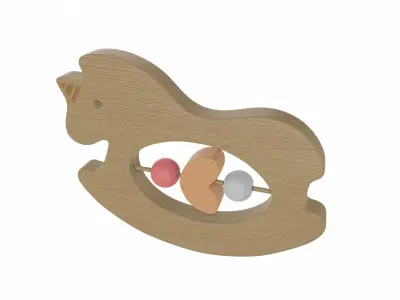 Wooden Horse Baby Toy 3D model