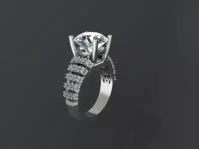 High Jewelry Luxury Diamond Ring  3D print model