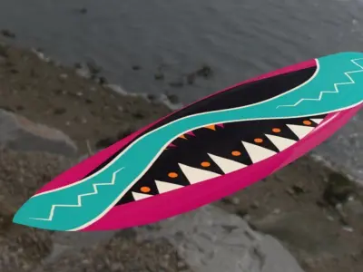 Surf Board Low-poly 3D model