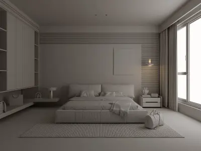 modern bedroom 3D model
