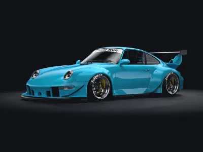 porsche 993 RWB rauh-welt 3D model