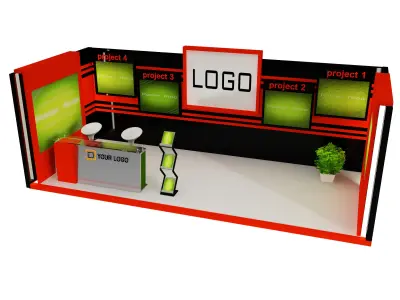 Booth Exhibition Stand a419b 3D model