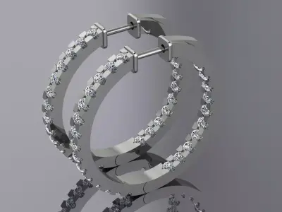 Jewelry Earrings Brand Gold Diamond 3D print model