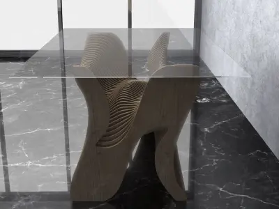 Parametric Wavy Wooden Furniture 15 - CNC files for cutting 3D model