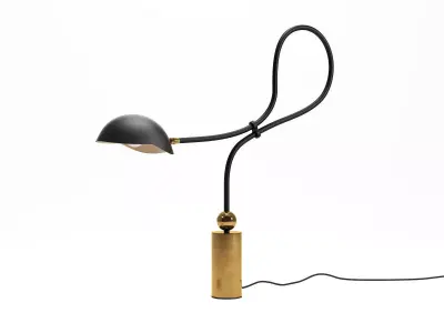 Curved Neck Table Lamp Free 3D model