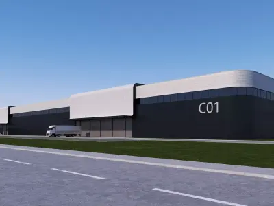Industrial Building Factory 15 Low-poly 3D model