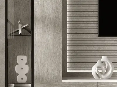 TV wall kit Modern furniture 3D model