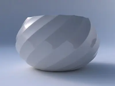 Bowl squeezed twisted with bands uniform vertical 3D print model