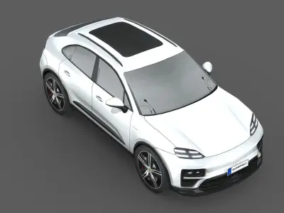 Porsche Macan Turbo Electric Low-poly 3D model