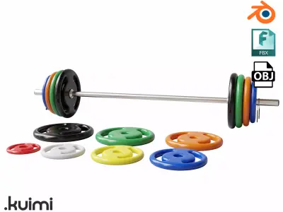 Gym Barbell 003 3D model