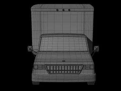 Truck with cargo body Low-poly 3D model