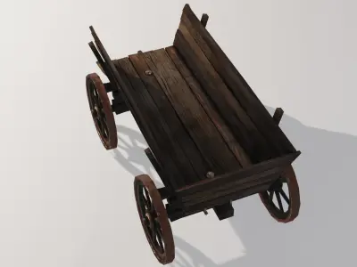 Medieval Wagon Low-poly 3D model