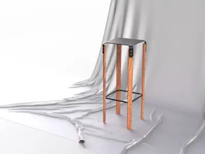 Modern Scandinavian Designer Bar Stool 3D model