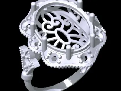 Classic Luxury Oval Ring 3D print model