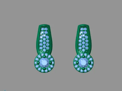 Women Earrings 3DM STL Womens Earring Renders 3D print models   3D print model 4