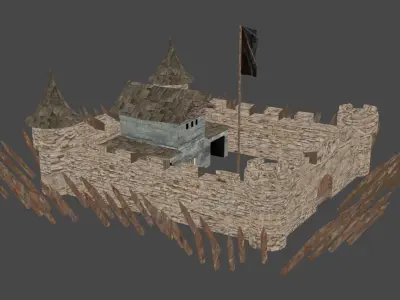 Castle Low-poly 3D model 5