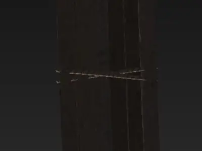 Wooden Log Low-poly 3D model