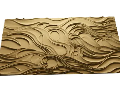 modern panel wall decor set relief stl mural CNC 182 3D model