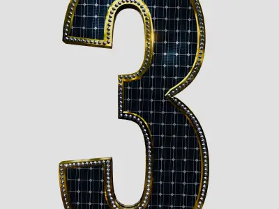 Solar Panel Number - 3 3D model