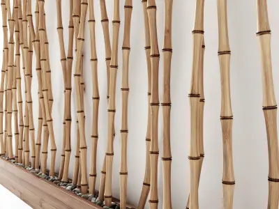 Bamboo thin branch decor n1 3D model