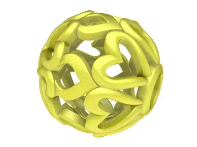 Elegant Heart Openwork Jewelry Bead  4081 3D print model