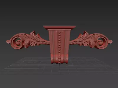 Classical Stone Carving 02 Low-poly 3D model