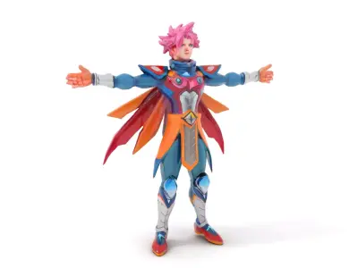 Heroic Outfit Character Model Pack with Vibrant Details Low-poly 3D model