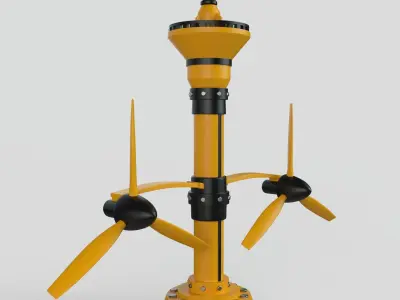 Hydroelectric power generator 3D model