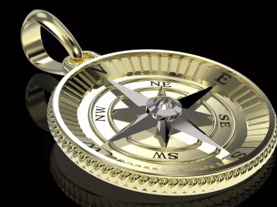 Nautical Star Compass Pendant 3D print model