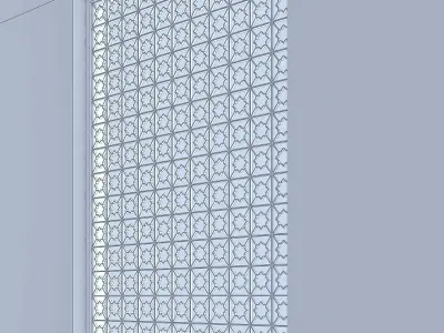 3d screen room with window made of metal Low-poly 3D model