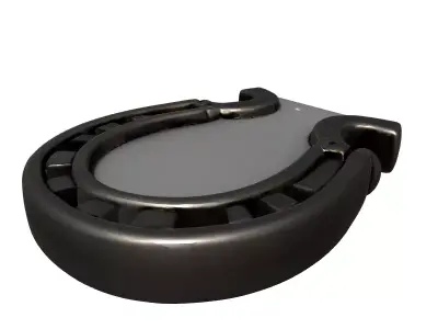 Modern Metal Horseshoe Emblem Low-poly 3D model
